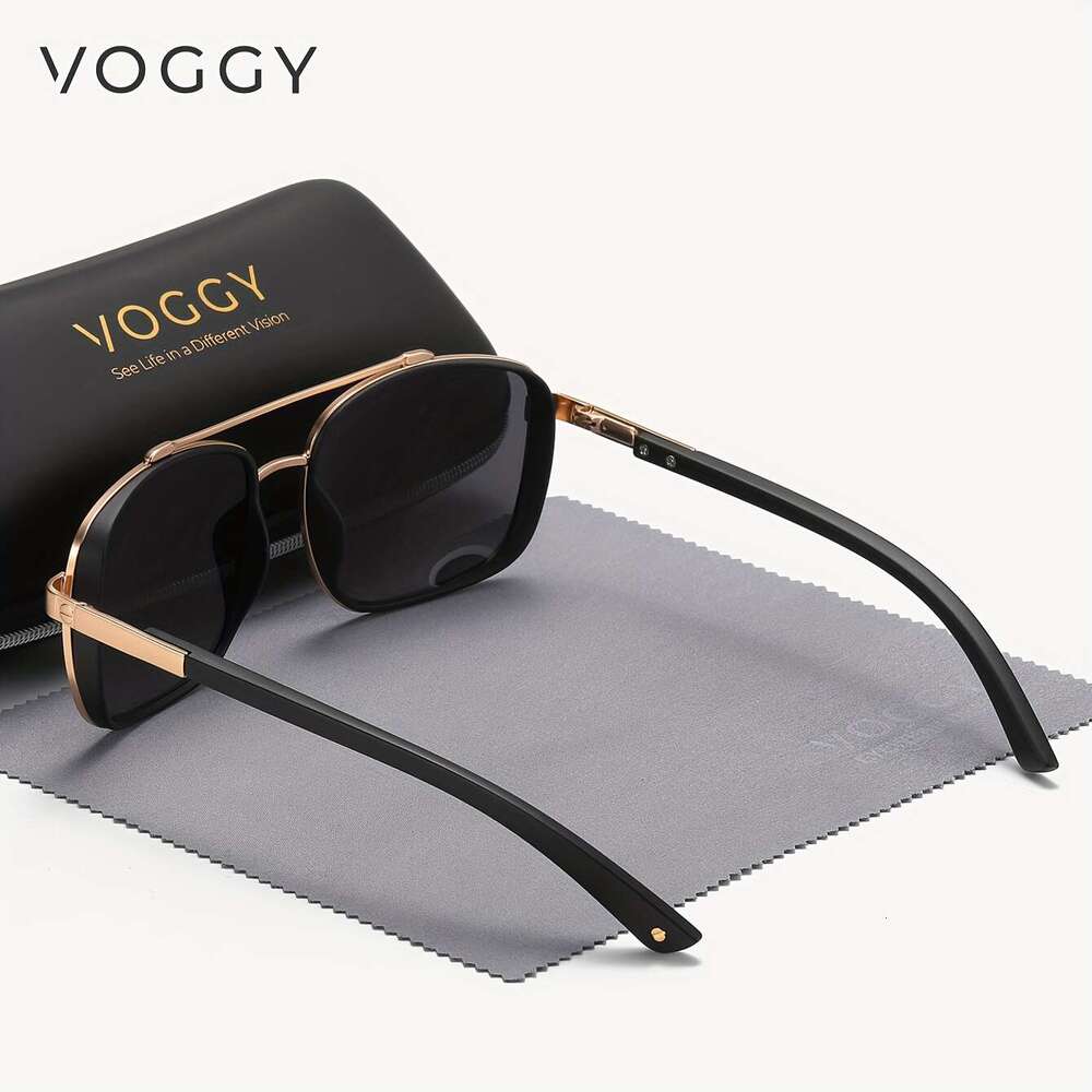 VOGGY Fashion Simple Retro Pilot Metal Tr UV Protection Polarized Glasses Men And Women Driving Outdoor Riding Fishing Holiday Party Decoration Props 