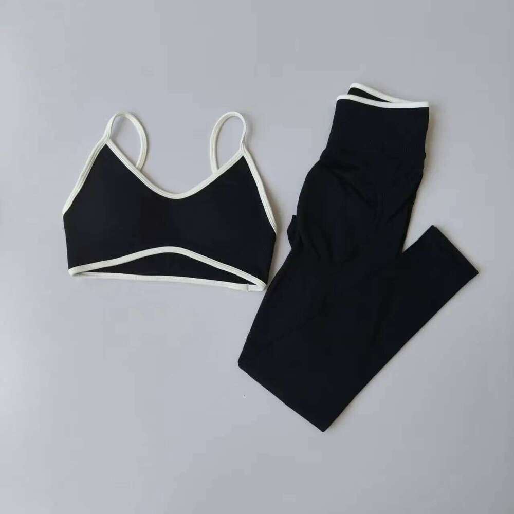 2pcs Sport Sets Women Push Up Yoga Pants Hollow Gym Fitness Bras Workout High Waisted Leggings Seamless Tights Set Suit 26H0311