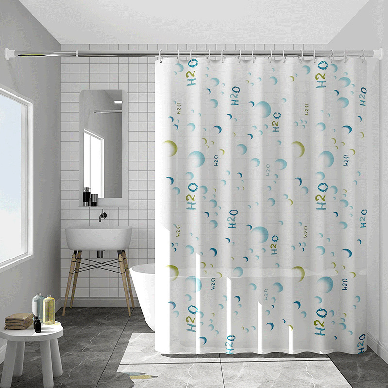 YL-38327 Shower Curtain, Waterproof and Mildew-proof, Bathroom/Toilet PEVA Partition Curtain, Curtain, No Drilling Required, Custom Made