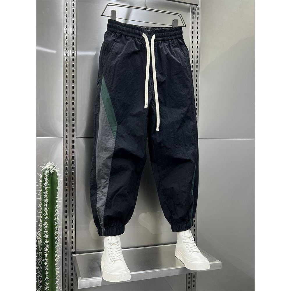 Summer Thin Quick-dry Striped Patchwork Outdoor Jogger Sports Casual Pants Men's Designer Pants Trendy Versatile Loose Harem Pants