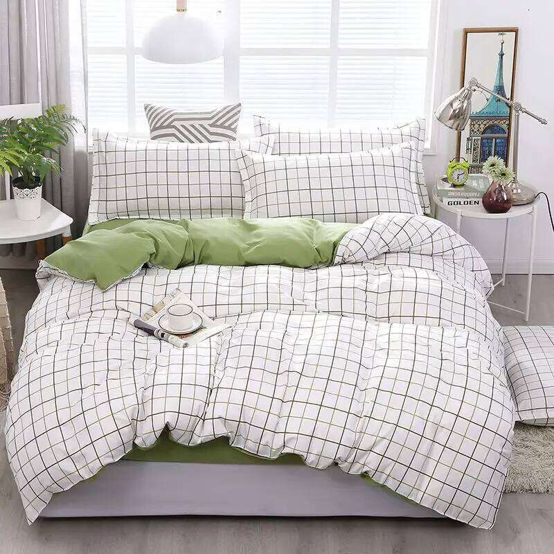 Fashion Soft Large Stripe Bedding Set Nordic Brushed Sheet Duvet Cover Pillowcases Comfortable Bed Linens for All Seasons H260311 - view 3