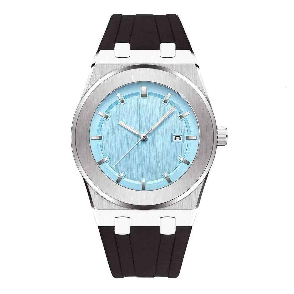 PINTIME Simple Men's Fashion Leisure Sports Silicone Automatic Date No Logo Round Waterproof Quartz Watch