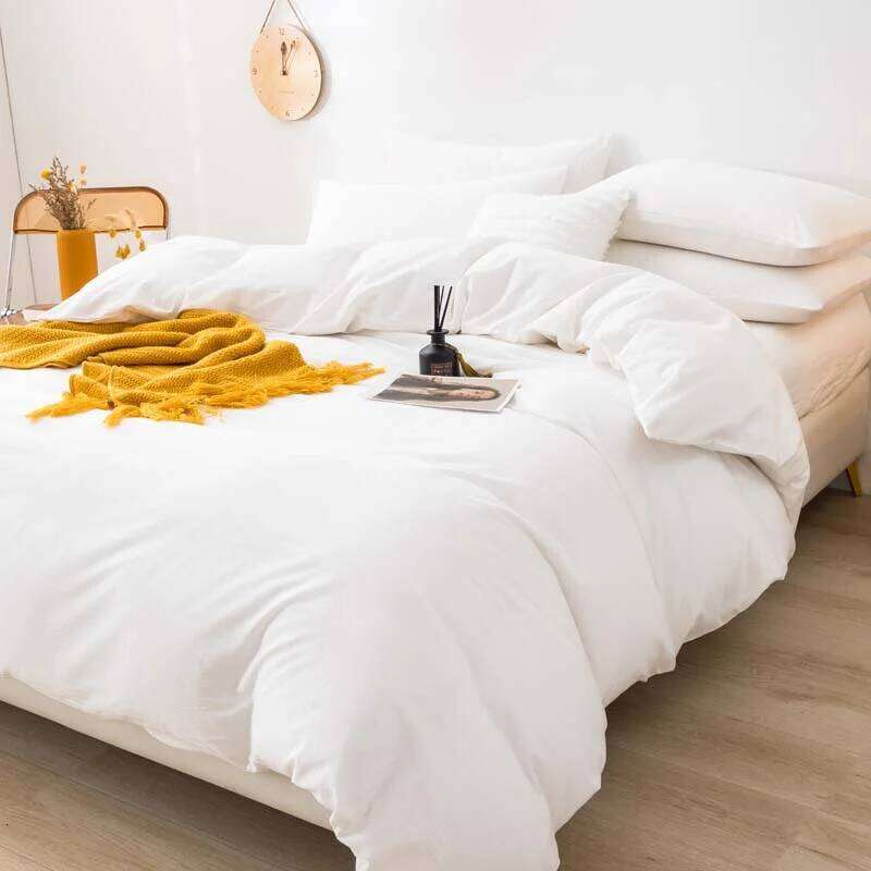 Three-piece fashionable solid-color cover, simple 1 down duvet cover +2 pillowcases, without core H260311 - view 3