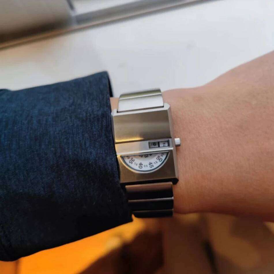 Men Sports Watch Stainless Steel Strap Trend Quartz Wristwatch Waterproof Limited Edition Model Moonphase Square Watchs