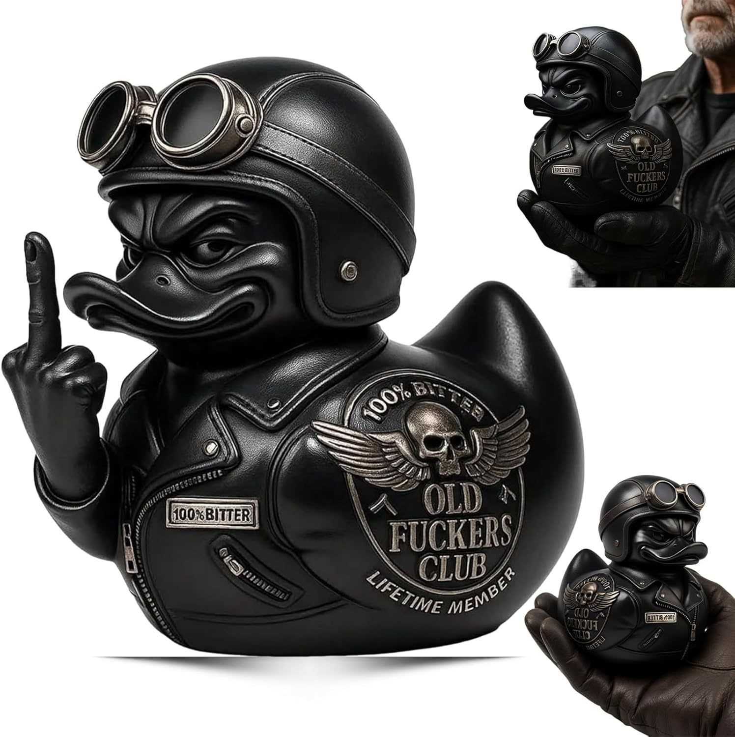 Novelty "Old F*ckers Club" Duck Statue - Funny Home & Office Desktop Decoration S26311