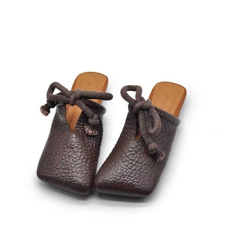 Square Toe Flats Women Designer Casual Sandals 2025 Summer Slingback Flip Flops Sandalias De Mujer K260311