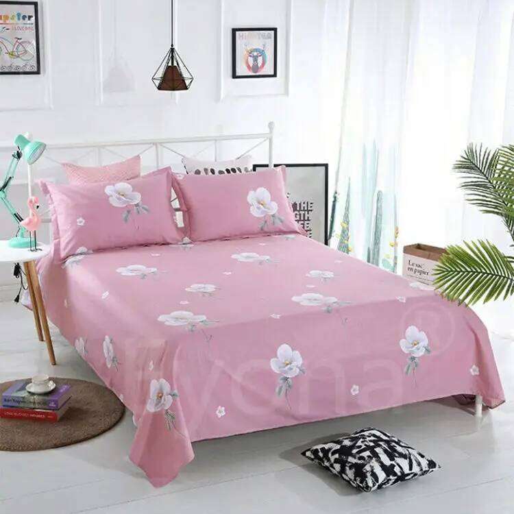 Queen Size Single Soft Brushed Cotton Bedding Rustic Design All Seasons Breathable 1.6m Double Bed Sheet H260311