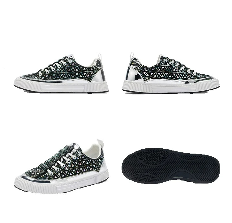 Luxurious Single-heel Luxury Men's Shoes - Bright All-diamond Color Sport And Casual Shoes - Teenage Punk-style Shiny And Fiery Diamond-encrusted