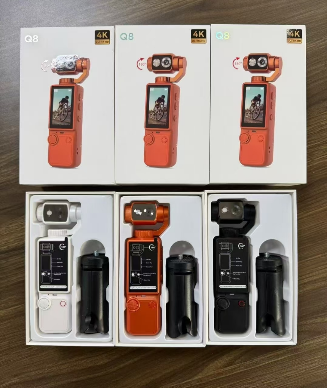 Q8 2026 US Warehouse Tripod Outdoor Action Video Camera, 2inch 4K High Definition, Available in 3 Colors