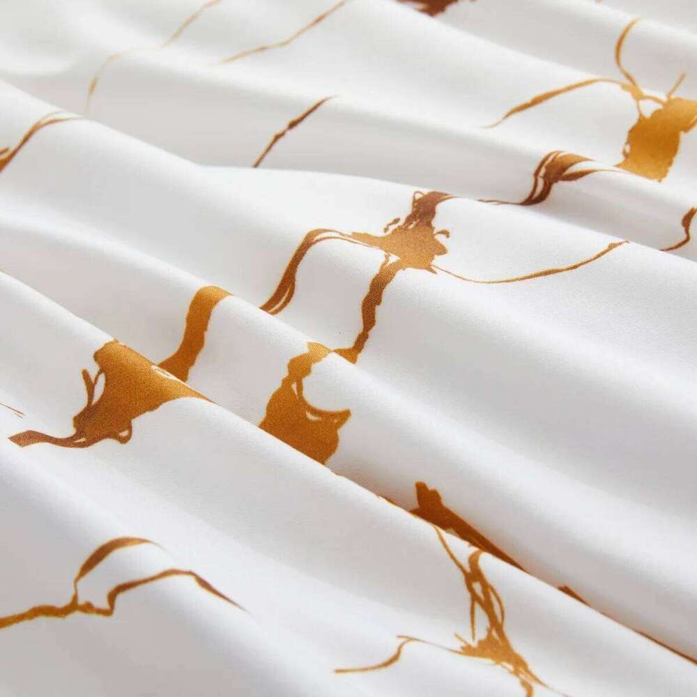 White Gold Marble Duvet Queen,Modern Abstract Comforter Cover with Pillowcase for Teen,Kids Watercolor Artwork Bedding Set H260311