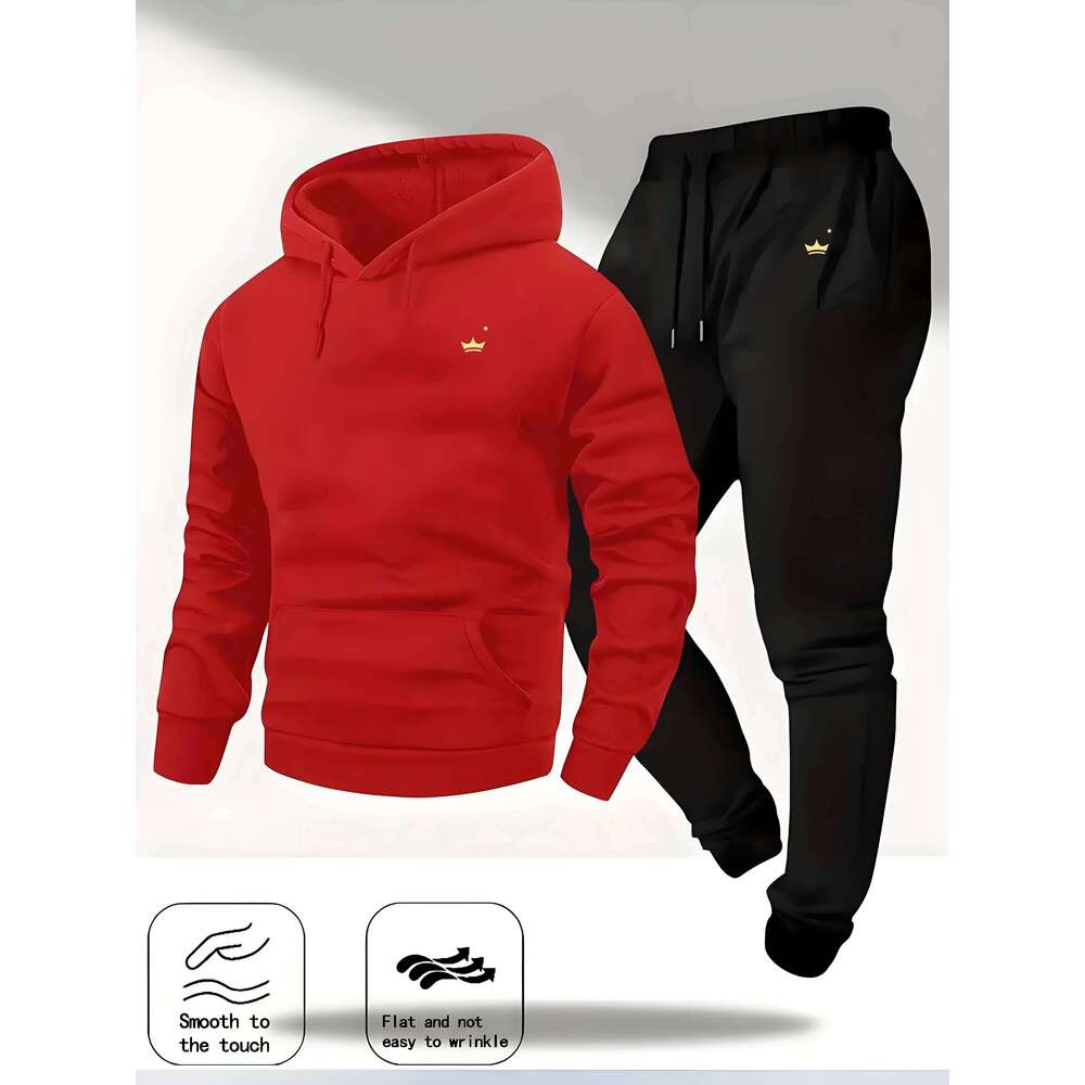 2025 Crown Logo Printed Autumn/Winter New Hooded Outdoor Fashion Versatile Casual Sportswear and Pants