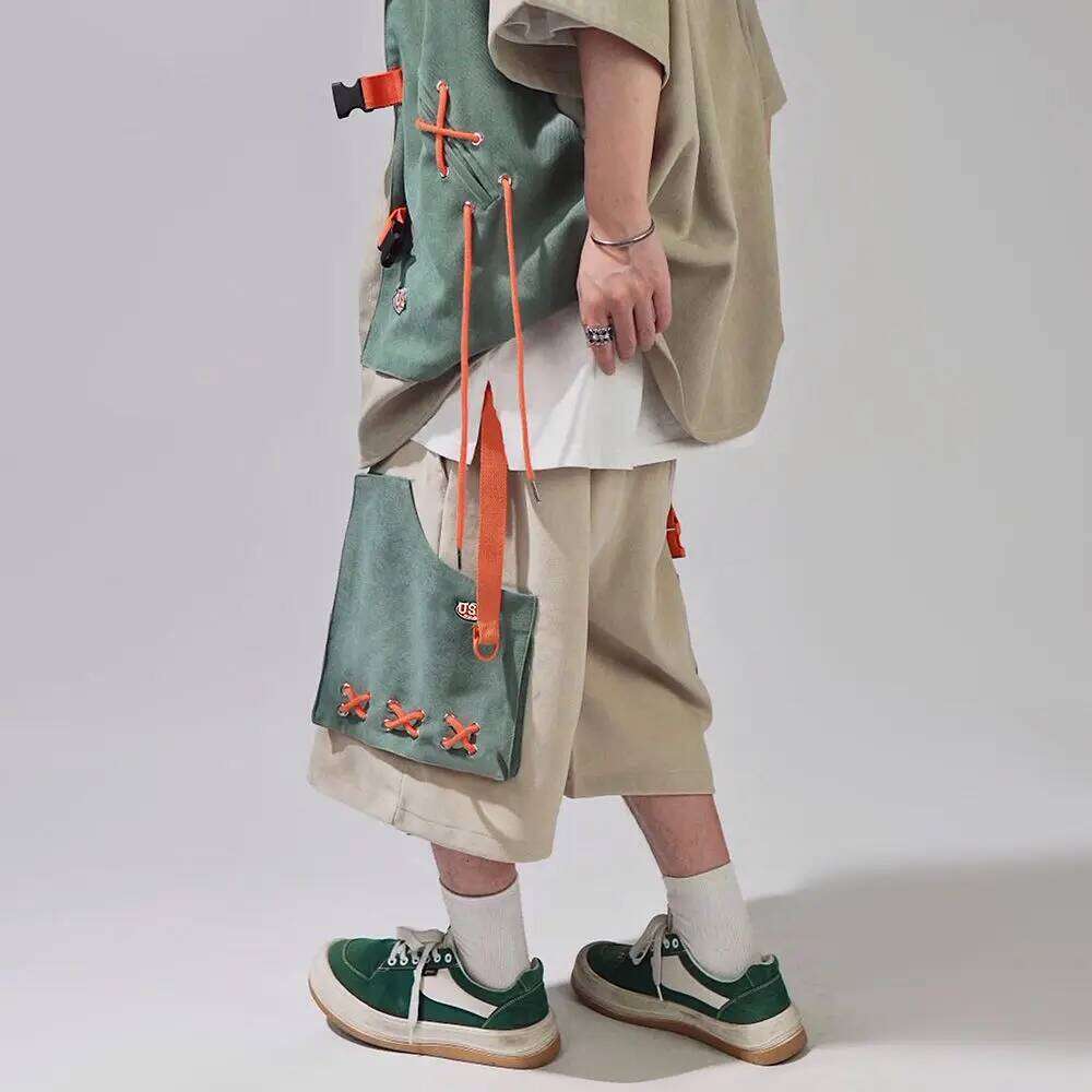 ARENS Hip Hop Cargo Shorts Men Basketball Men's Oversize Couples Matching Clothing Japanese Steetwear Summer Pockets Patchwork