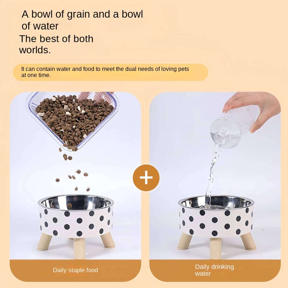 Elevated Cats Feeder Anti-choking Raised Cat Food Water Bowl With Stand Pet Feeding Drinking Supplies bowls for cats dogs 26Y0312