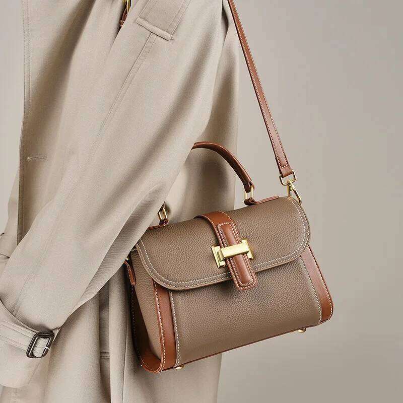 Luxury Handbags Female Crossbody Small Square Shoulder Bag Mom Women Bags New Fashion 2025 Genuine Cowhide Leather Satchel