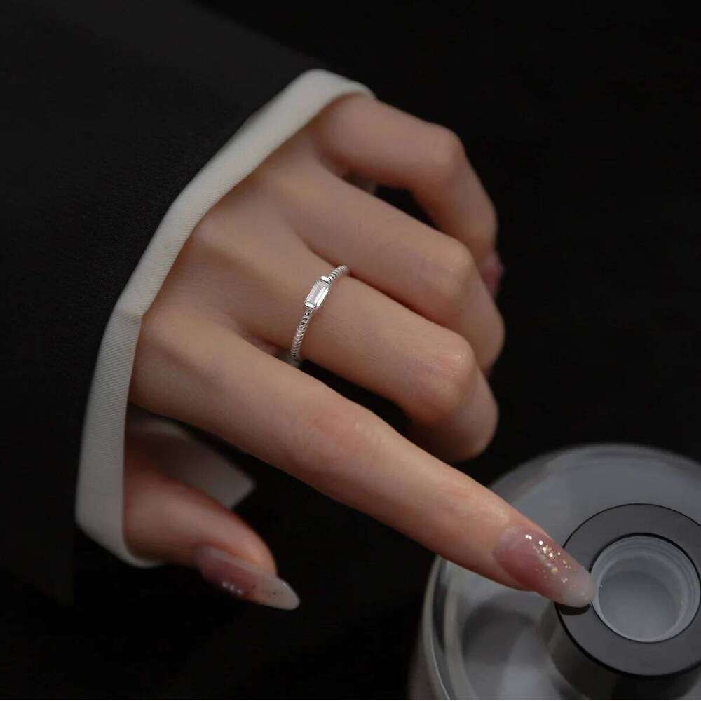 925 Sterling Silver Dating Ring Square Zircon Rings For Women Engagement Elegant Party Jewelry Accessories Wholesale H260312