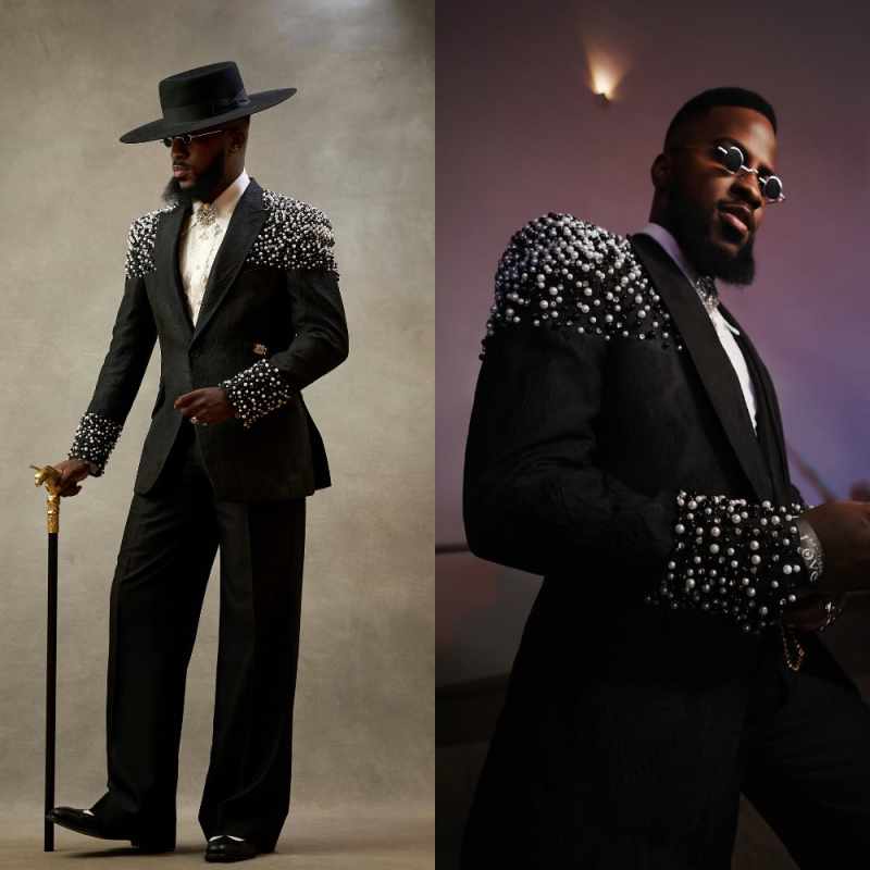 Luxury Men Suit 2 Pcs Blazer Pants Peaked Lapel Pearls One Button Formal Occasions Coat Wedding Groom Tuxedo Customized