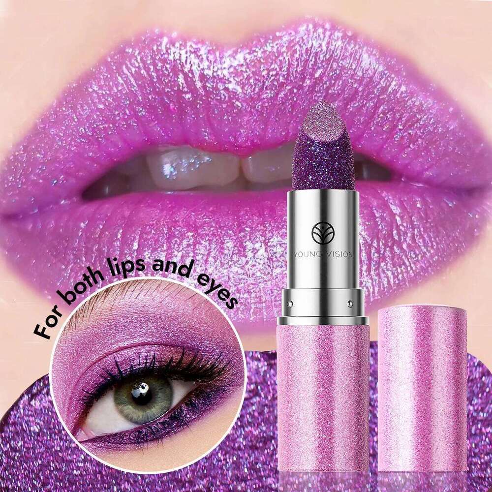 YOUNG VISION 6 colors available pearl with flash is not easy to fall temperature change lipstick color eye shadow W260311