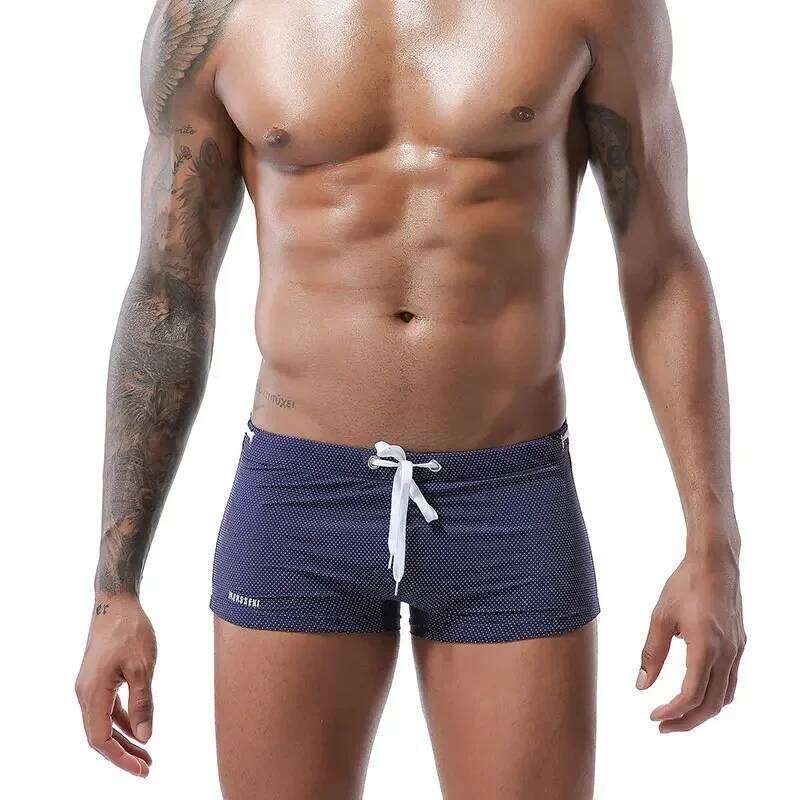 Men's Swim Boxers Sexy Bikini Swimwear Men Swimming Boxer Briefs Beach Short Surf Jammer Surfing Trunks Male Swimsuit Beachwear Z260312