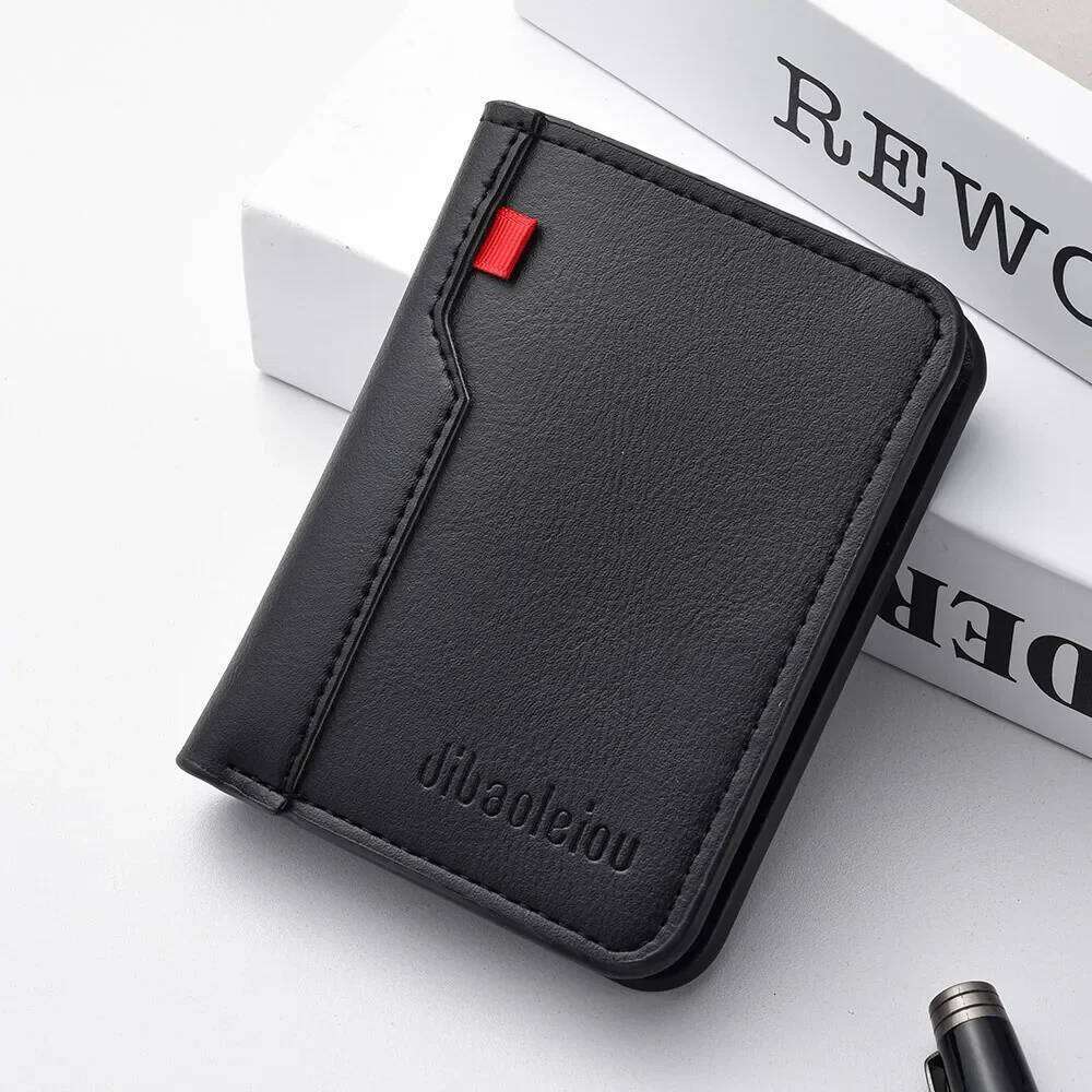 1Pc New Ultra-thin Mini Soft PU Leather Credit Card Wallet Holder Vertical High Quality Men's Small Short Wallets Purse