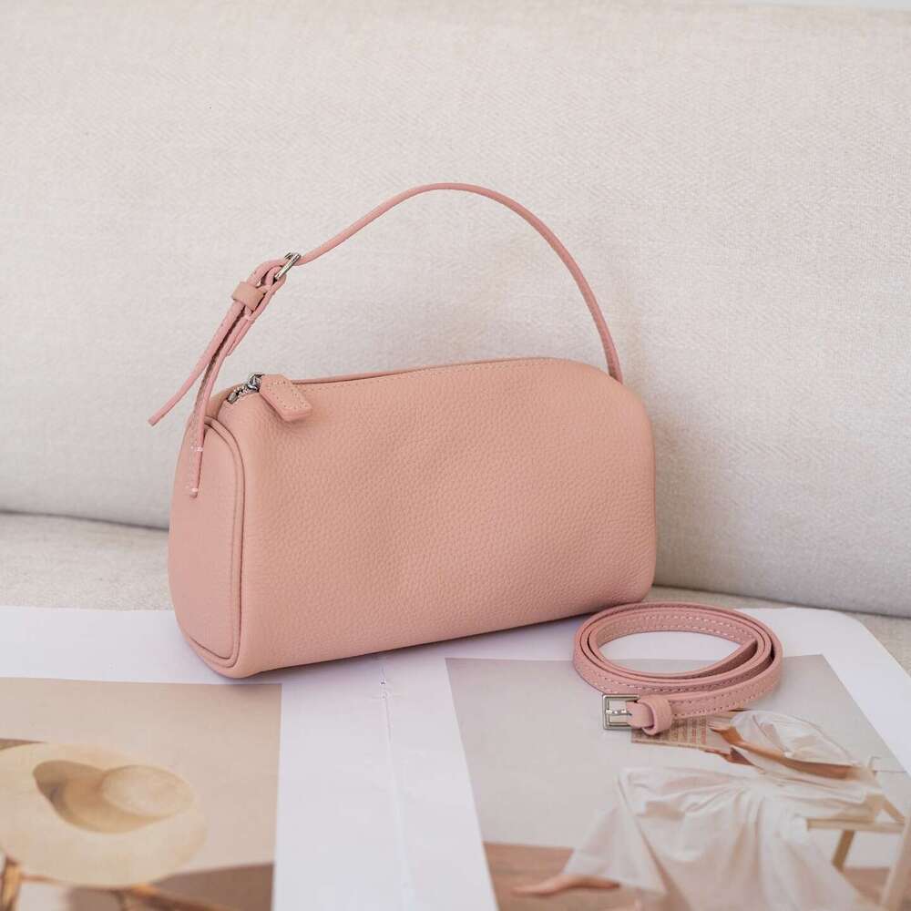 Crossbody Small Layer Cowhide Simple Design Pen Pouch Handbag Genuine Leather Women S Pillow Underarm Bag