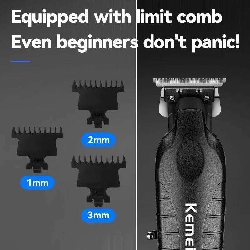 Kemei 2293 Barber Cordless Hair Trimmer 0mm Zero Gapped Carving Clipper Detailer Professional Electric Finish Cutting Machine C260312