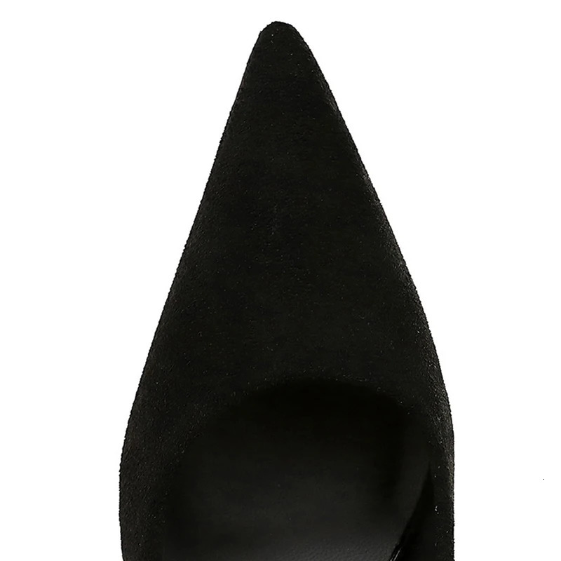 Autumn Simple Elegant 10cm 7cm High Heels Stiletto Womens Shoes Pointed Black Etiquette Professional Single Wedding 260306