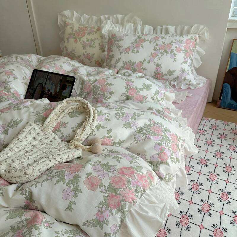 Romantic Style Lace Duvet Cover Set, Four Piece Bedding Set Bed Sheet, Fully Enclosed for Home Gift H260312