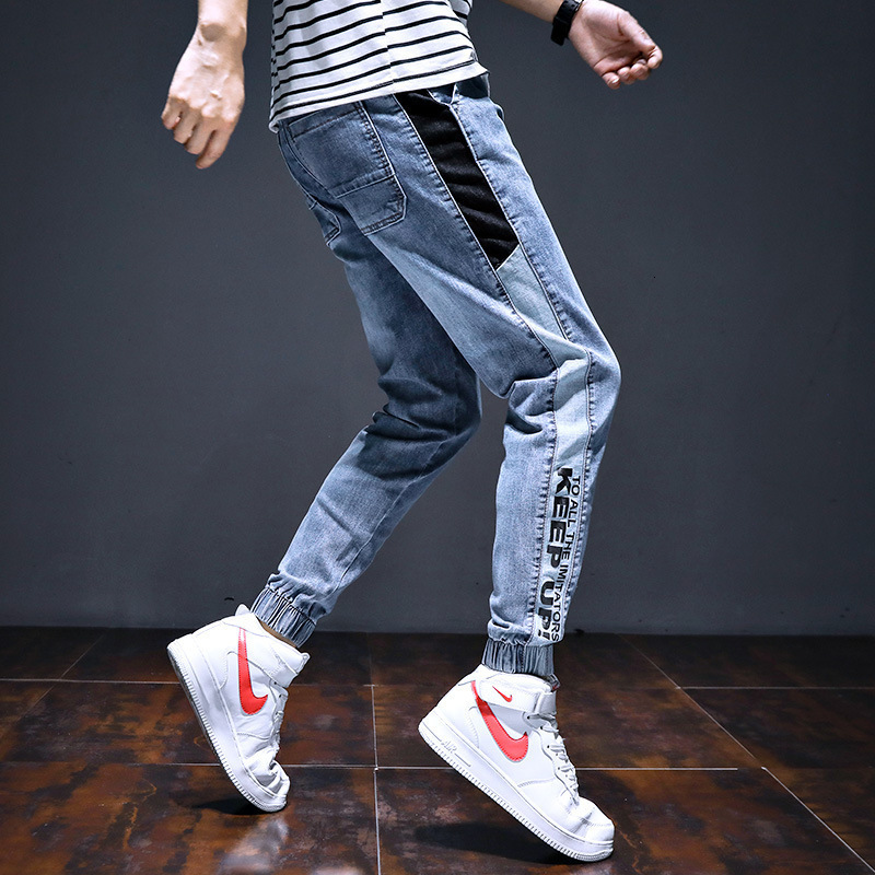 Spring And Autumn New Men's Jogger Pants Trendy Brand Loose Designer Pants Fit Versatile Fashionable Tapered Denim Casual Harem Pants