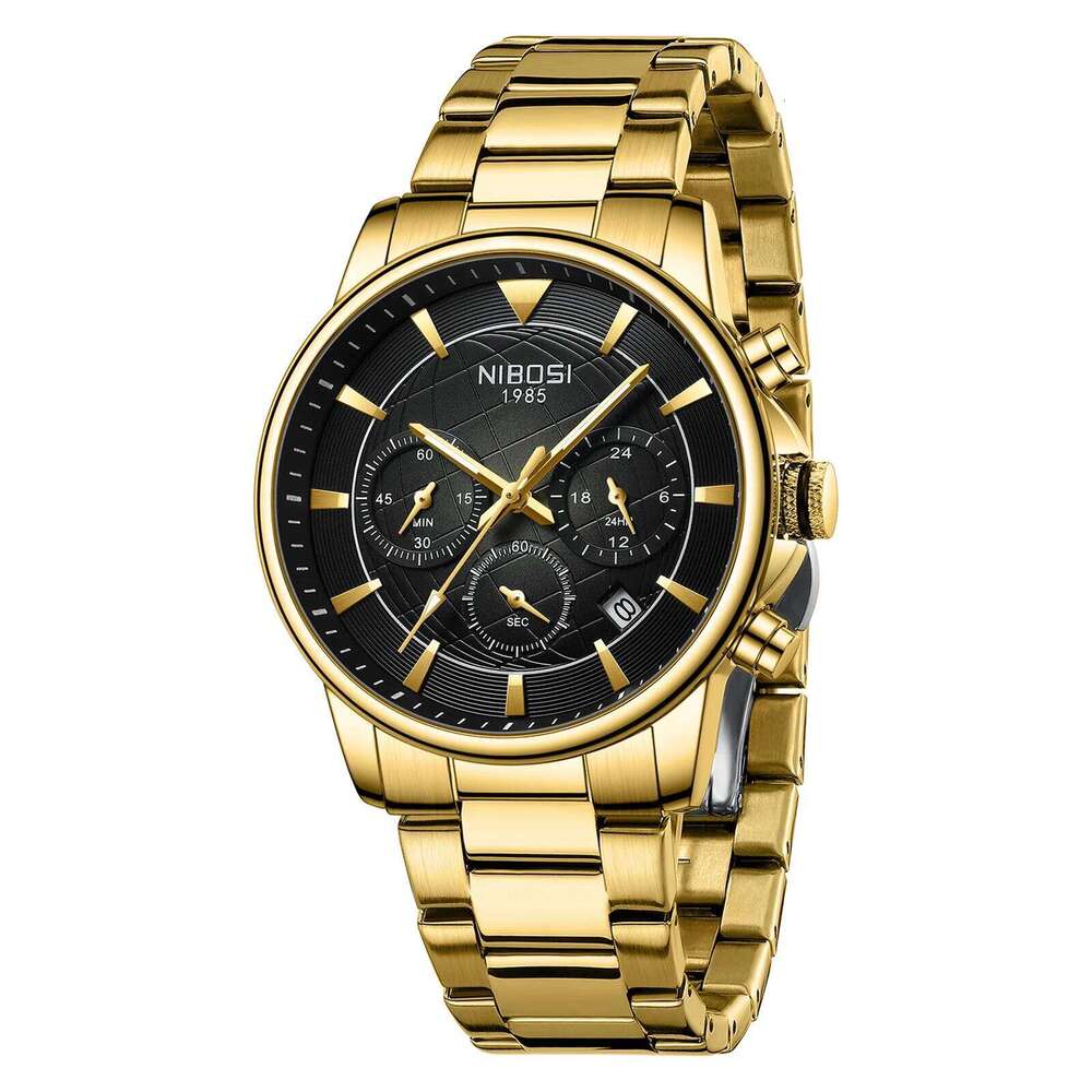 NIBOSI Mens Analog Dainty Business Dress Watches for Men Military Chronograph Watch with Calendar Waterproof Stainless
