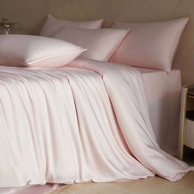 3/4/5pcs Mulberry Duvet Cover with Flat Pillowcase Double King Queen Comforter Bedding Silk Bed Sheet Set H260312