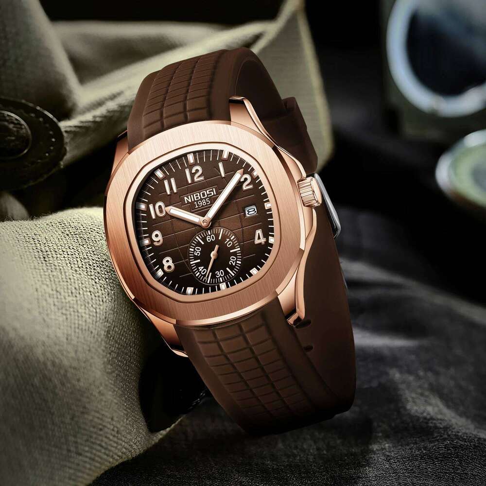 NIBOSI Auto Date Watch Top Brand Luxury Sport Mens Waterproof Luminous AQUANAUT Quartz Watches for Men Reloj Hombre