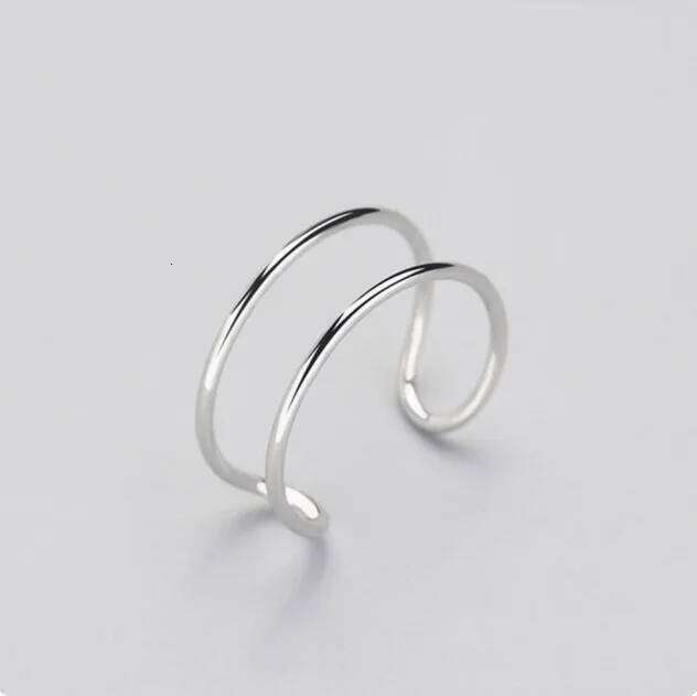 925 Sterling Silver Double-Layer Simple Adjustable Rings For Women Ladies Quality Jewelry Party Accessories H260312