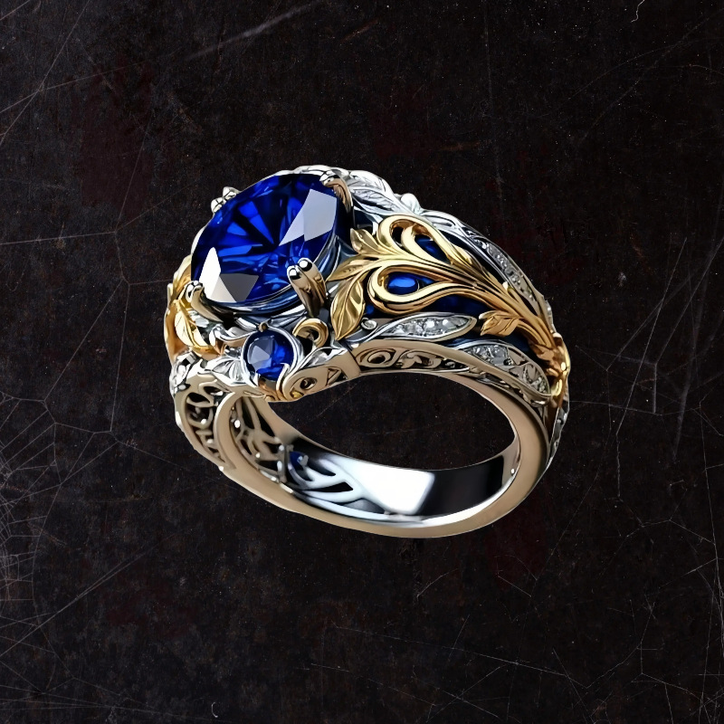 Designer vintage sapphire-encrusted ring
