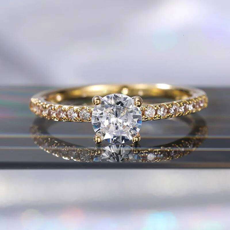 Classic Wedding Band Finger Ring for Female 925 Sterling Silver High Class AAA Zircon Stones Charming Party H260312