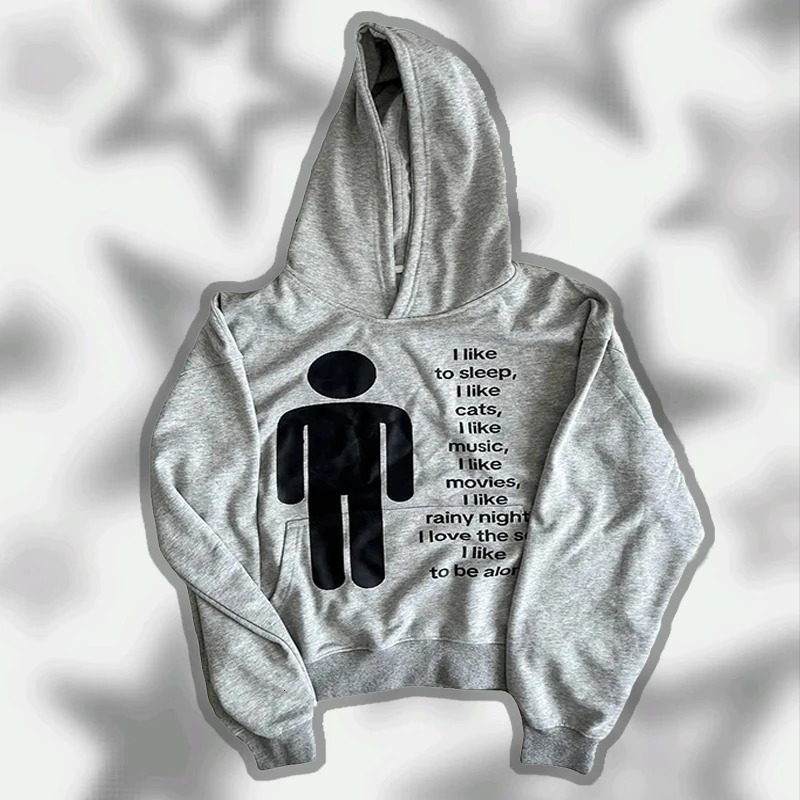 European and American style hoodie with letter print pullover top high street punk hip-hop trend casual commuting Y2k 260311