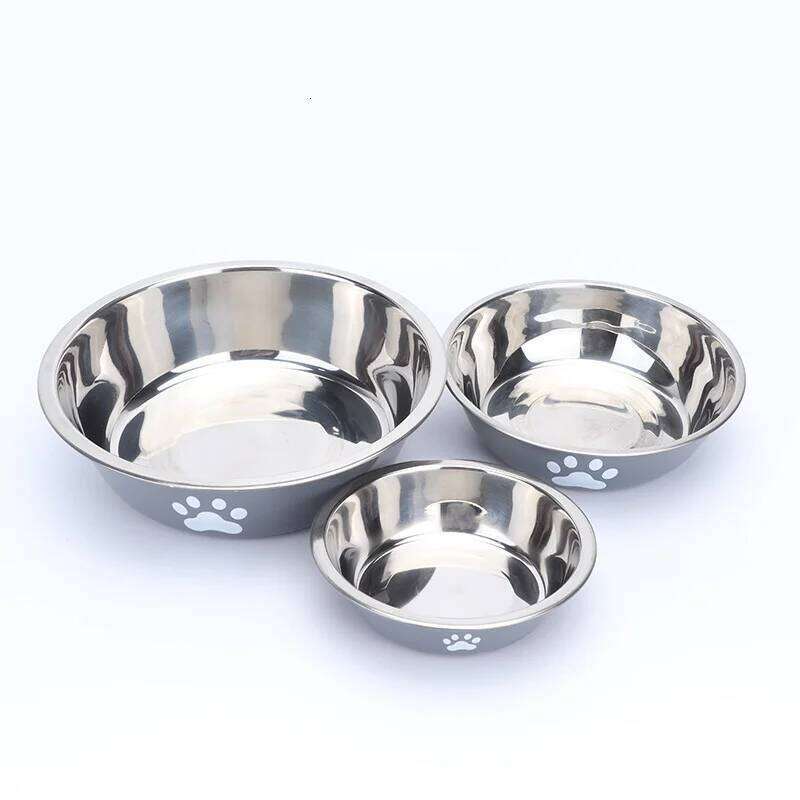 1Pcs Pet Food Rice Stainless Steel Drinking anti-tip Large Dog Cat Water Bowl 26Y0312
