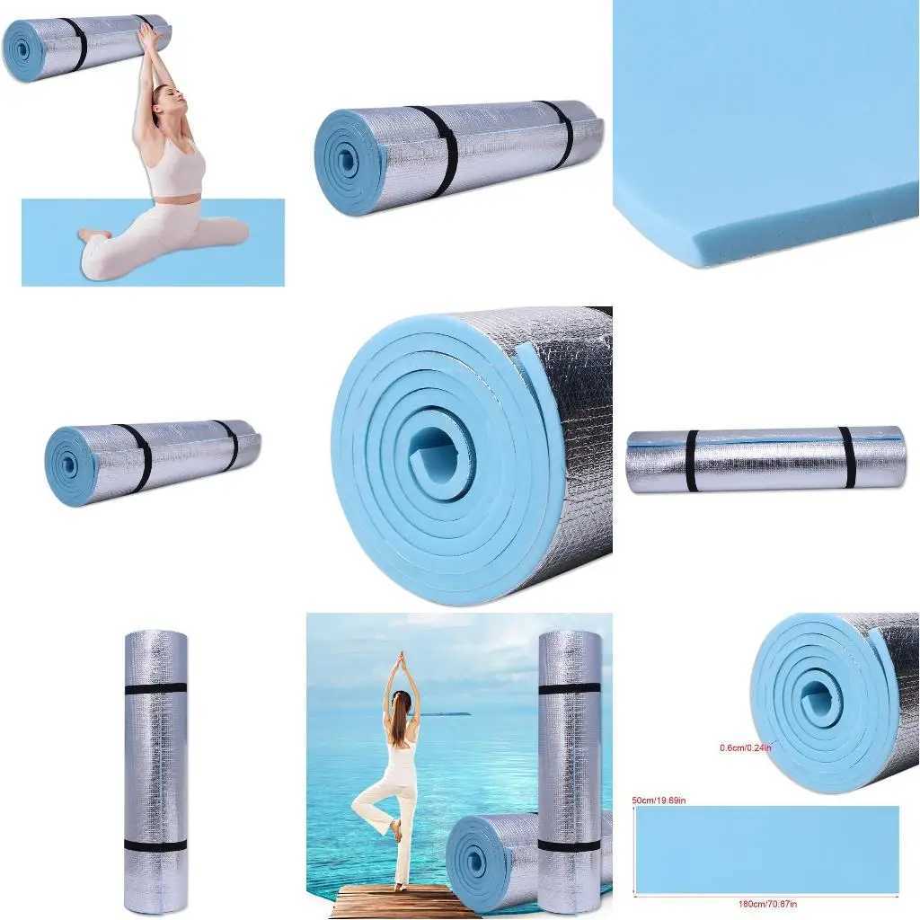 J1HE 6mm Thick Durable EVA Yoga Mat Exercise Gym Fitness Workout Non-Slip Pad Camping M260312