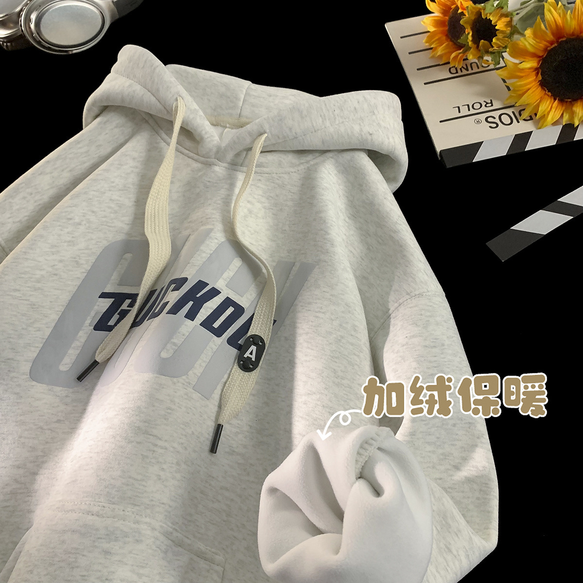 250g Heavyweight Stiff Wine Red Sweatshirt Men's Spring And Autumn Style Trendy Brand Youth Designer Hoodie Autumn And Winter Fleece Hooded Jacke