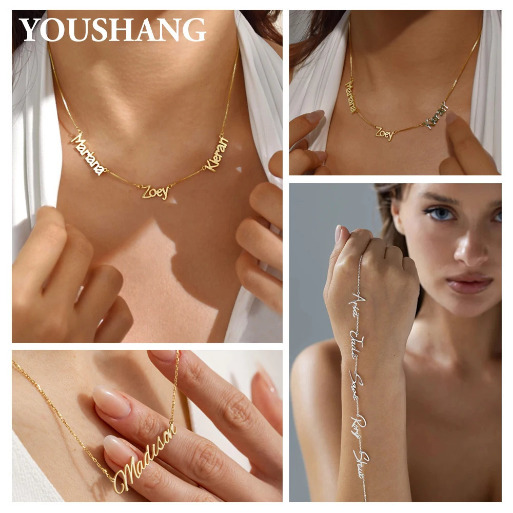 YOUSHANG 2025 Customized Multi-Letter Name Necklace Stainless Steel Fashion Pendant Birthday Jewelry Gift for Ladies 260311