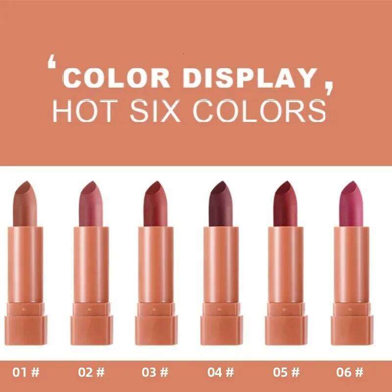 6pcs Matte Lipstick Set Waterproof Long Lasting Non Transfer Easy Apply Vibrant Colors Makeup Gift for Women W260311