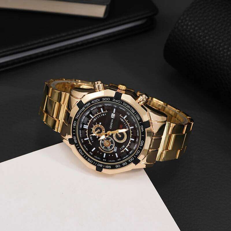 Fashion Mens Sports Watches Luxury Casual Stainless Steel Quartz Wrist Men Business Calendar Watch