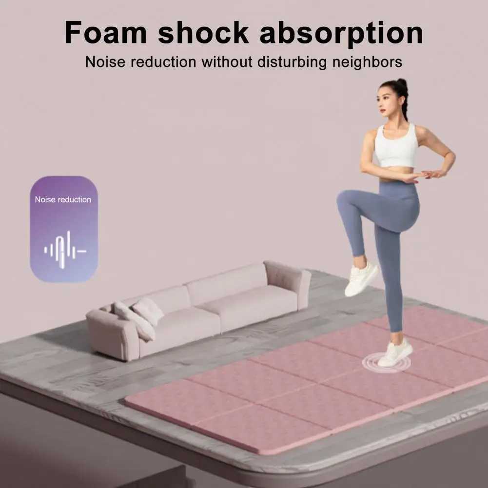 Double-sided Anti-slip Mat Foldable Yoga Mat Travel Tpe Non-slip Exercise Pad Portable Thick Sleeping Mat for Home Gym Pilates M260312