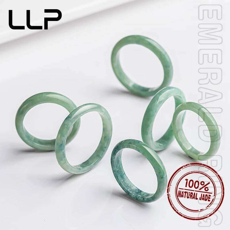 Fashionable Natural Grade A Jadeite Ring High-quality gemstone material fashionable jewelry for daily wear symbolizing good luck H260312