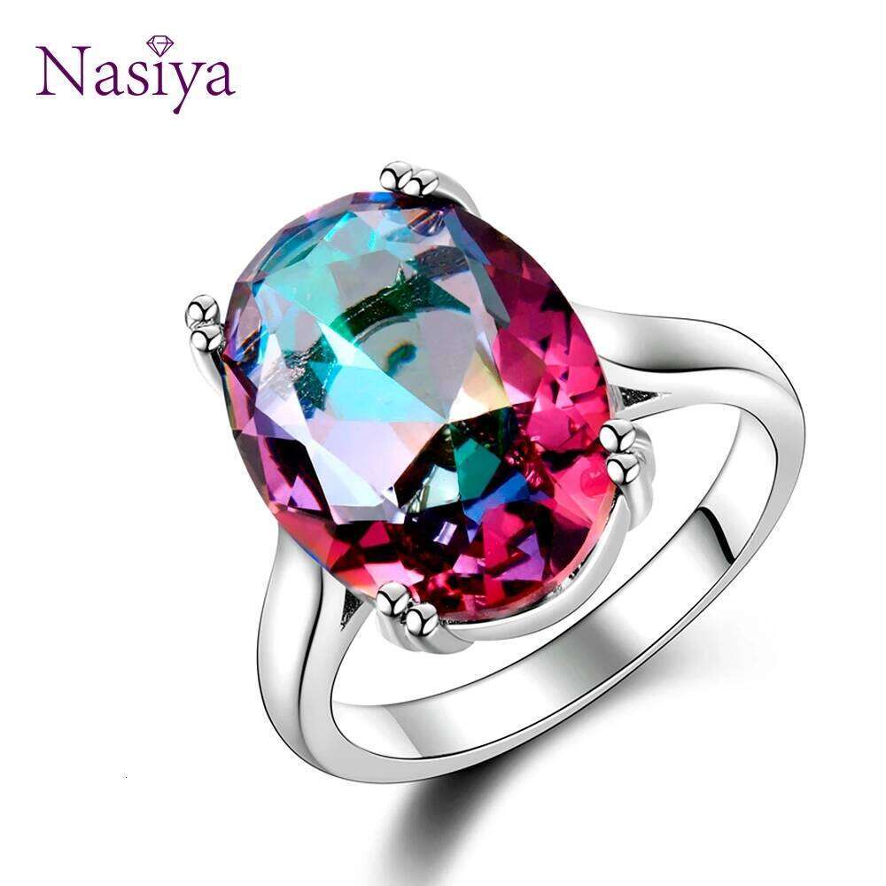 Red Ruby Oval Egg Shape Gemstone S925 Silver Wedding Rings For Women Bridal Fine Jewelry Engagement Bague Accessories H260312