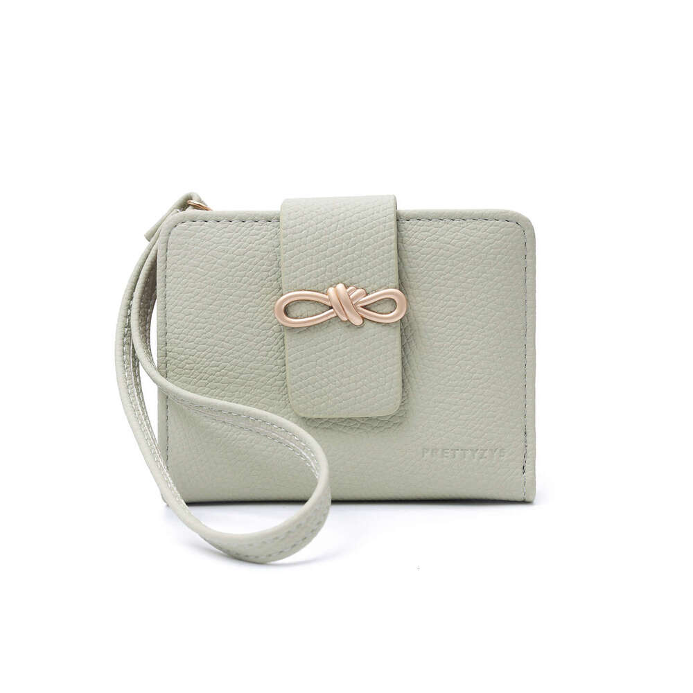 Luxury fashion wallet Bowknot Short Wallet For Women New Korean Style Handbag Off Stackable Coin Purse With Zipper And Wrist Strap