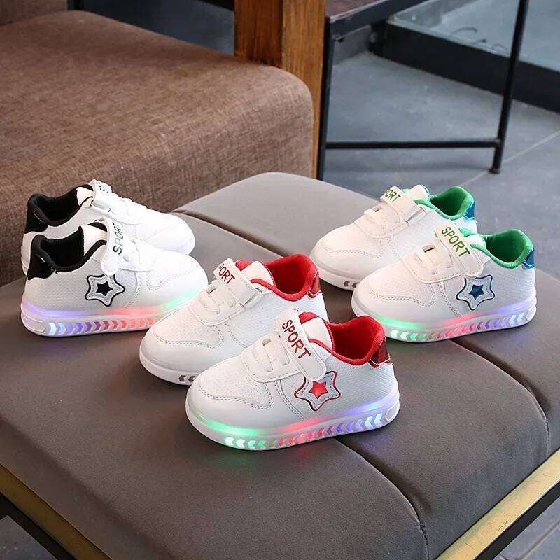 zapatillas LED Kid Sneakers Autumn Girl Luminous Soft Sole Boy Casual Anti Slip Skate Shoes Child Shoe zapatos nia H260312