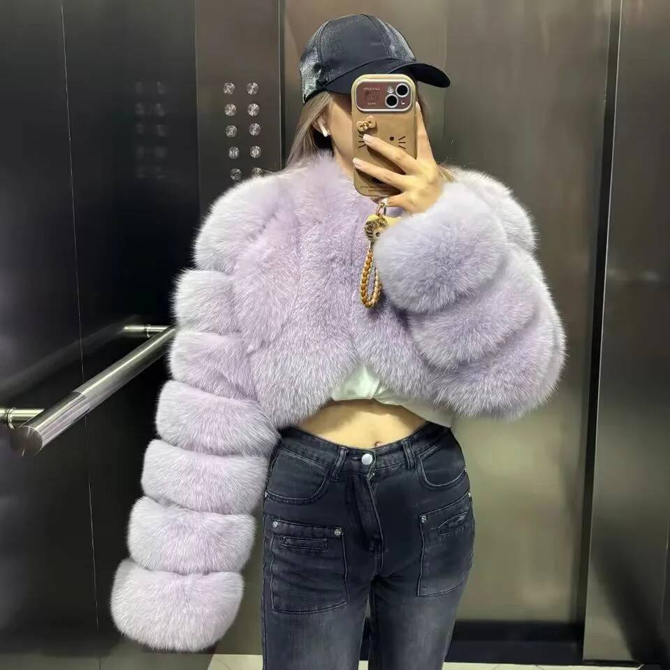 ZADORIN 2026 Chic Cropped Coat Luxury Designer Warm Faux Jackets for Woman Tops Winter Y2K Clothes Fur Coats