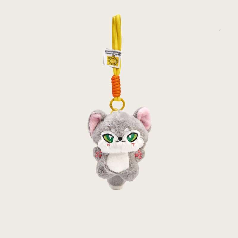 Cute Plush Wolf Doll Keychain Toy Pendant Backpack School Bag Decoration