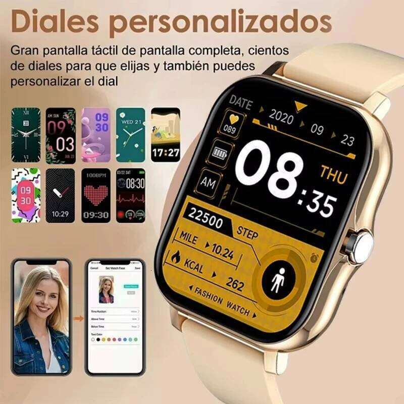 LAXASFIT 2025 New Men's Women's Gift Full Touch Screen Sports Fitness Bluetooth Call Smart Watch