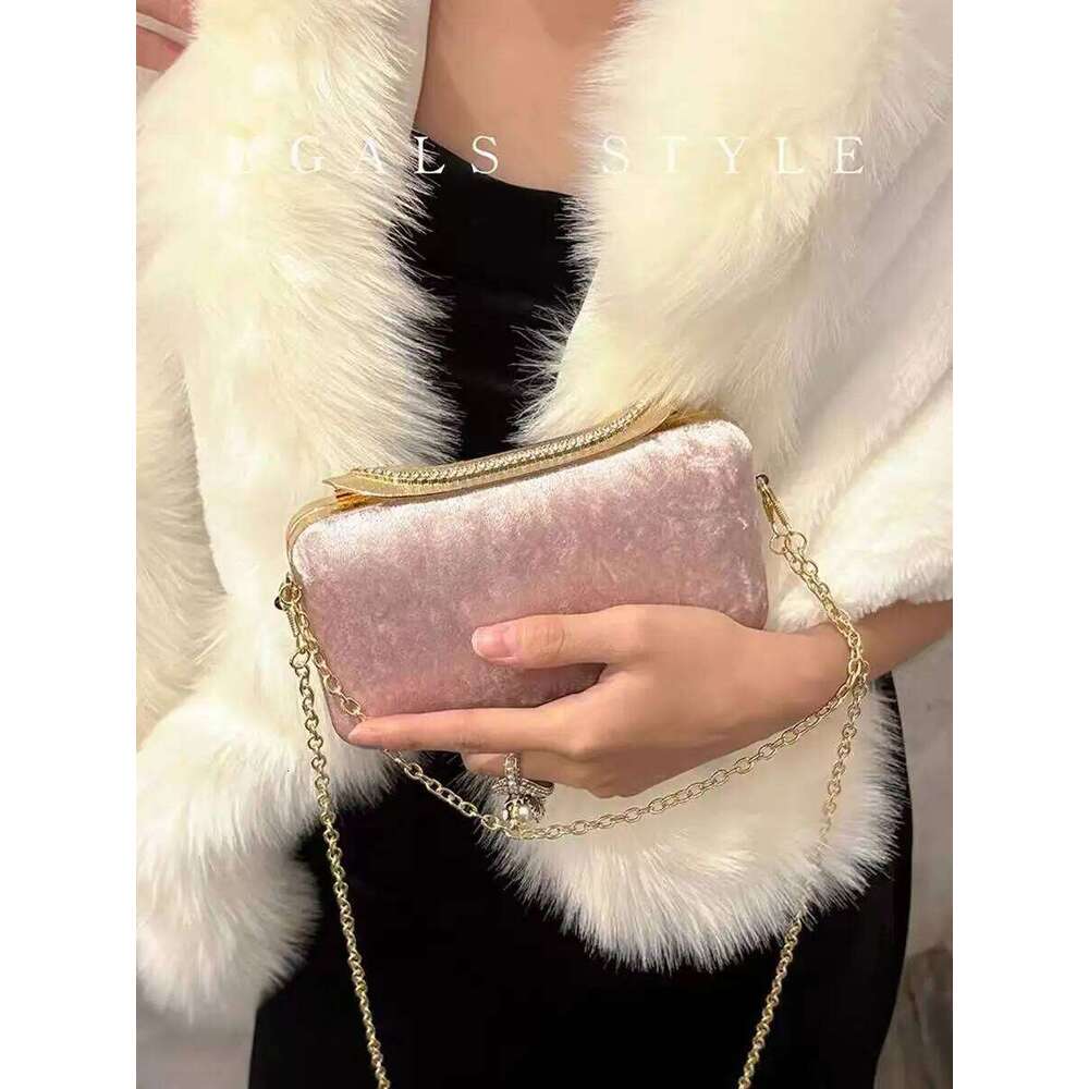Glitter Shiny Diamond Clutch Purse For Wedding Party Luxury Velvet Banquet Women Handbag Fashion Evening Shoulder Bag